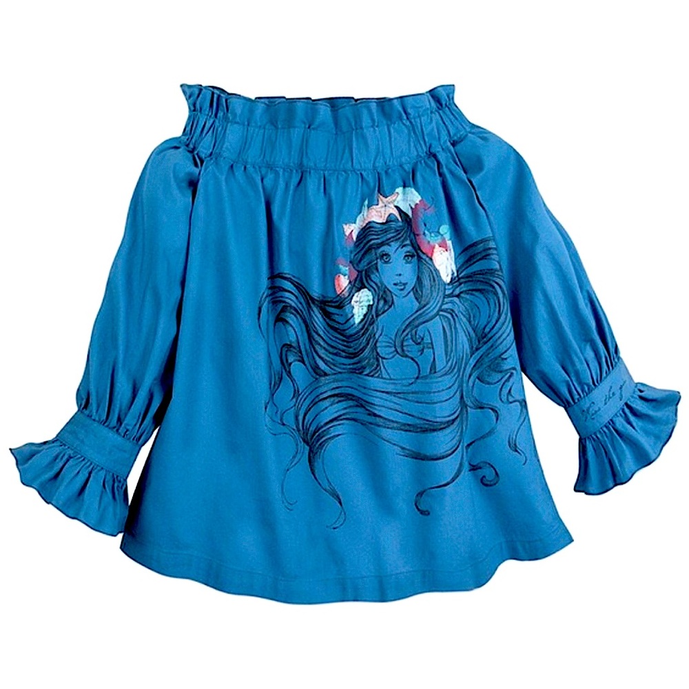 DISNEY off shoulder little mermaid Shirt pleaded brand new with Tag